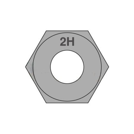 NEWPORT FASTENERS Heavy Hex Nut, 1-7/8"-8, Steel, Grade 2H, Zinc Plated, 80 PK NB299909B-80